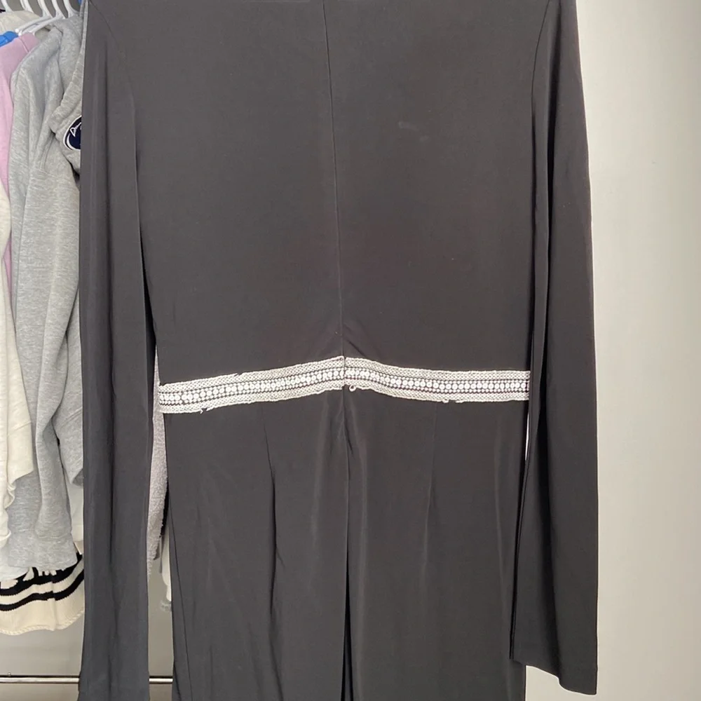 Tory Burch Black Ivory Long Sleeve Dress, flawed